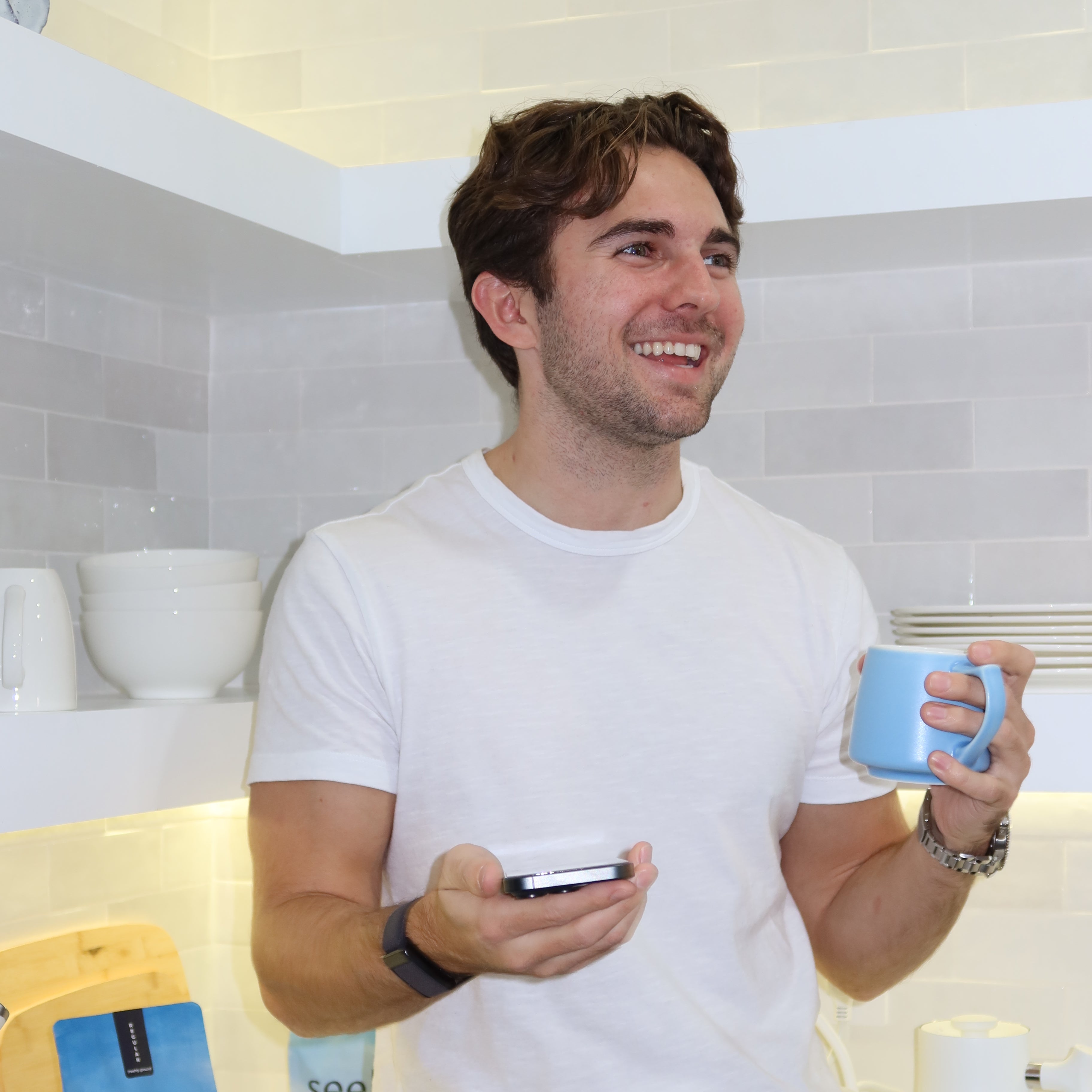 Co-founder Will enjoying some Seek® hot coffee