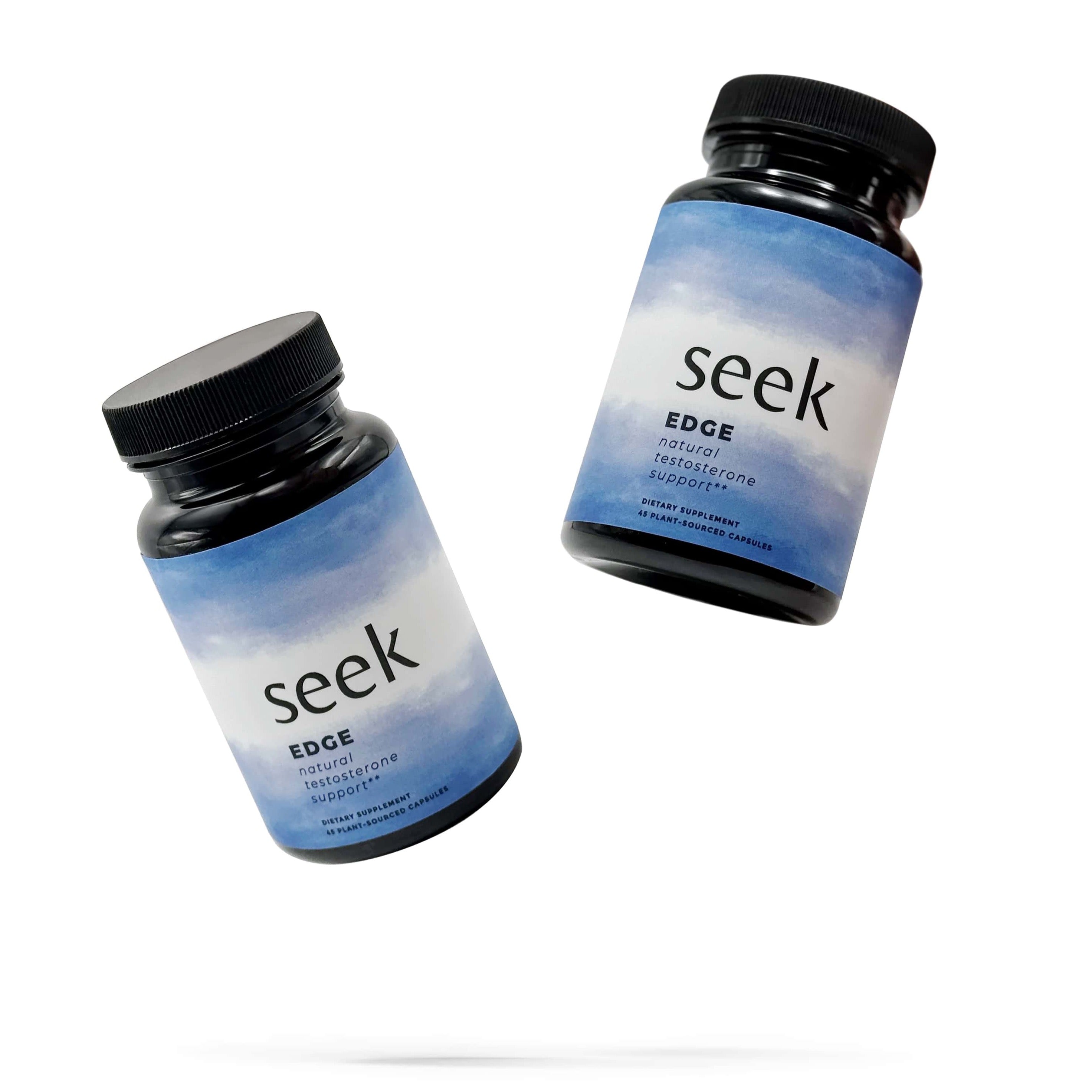 Bottle of Seek® Edge - natural men's testosterone boosting supplement